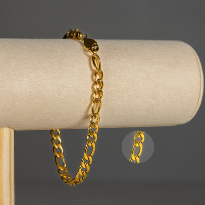 Combo Cartier Hombre - Cadena Cartier de Eslabón Plano con Acabado Italiano + Pulsera Cartier de Regalo, con Cierre Invisible - Lioro