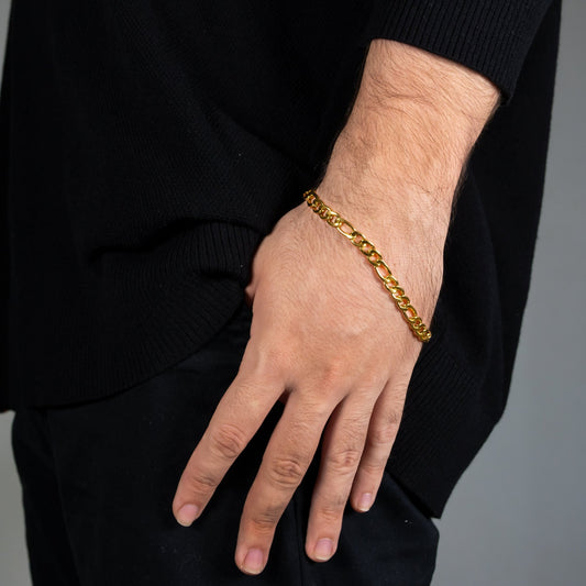 Combo Cartier Hombre - Cadena Cartier de Eslabón Plano con Acabado Italiano + Pulsera Cartier de Regalo, con Cierre Invisible - Lioro