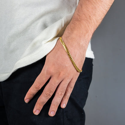 Combo Grabada Hombre - Cadena para Hombre con Grabado Profundo y Resistencia al Desgaste + Pulsera Grabada de Regalo, con Diseño a Juego y Ajuste Cómodo - Lioro