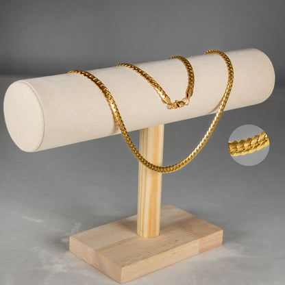 Combo Serpiente Hombre - Cadena Serpiente de Alto Brillo + Pulsera Serpiente de Regalo, Flexible con Movimiento Natural - Lioro